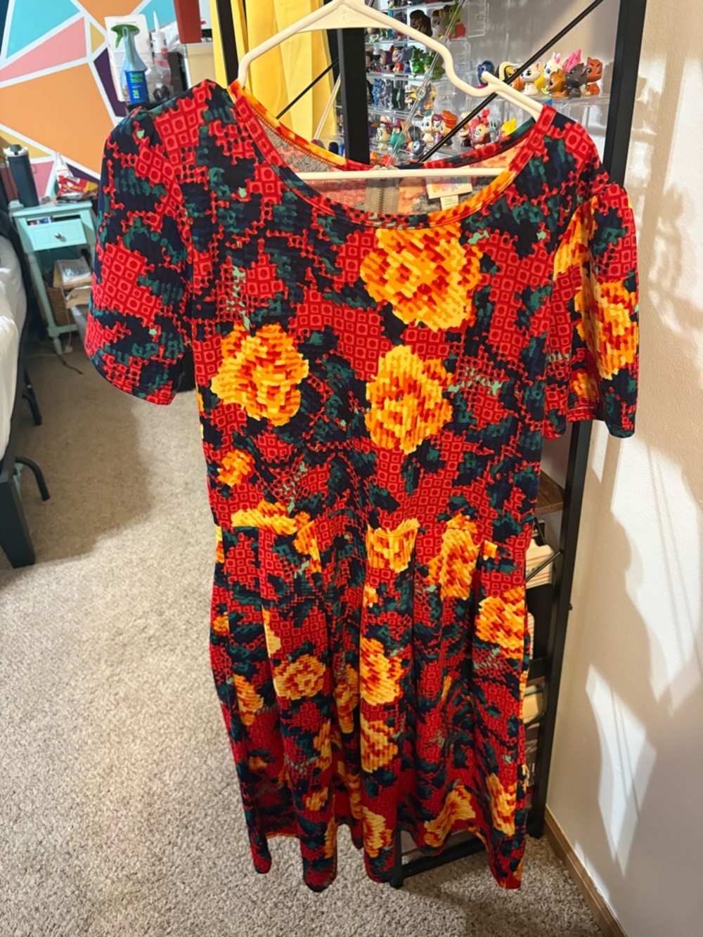 LuLaRoe Multicolor Floral Print Dress with Pockets